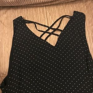 Polka dotted black plus sized Blouse